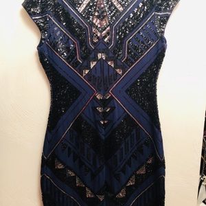 Express sequin Aztec mini dress